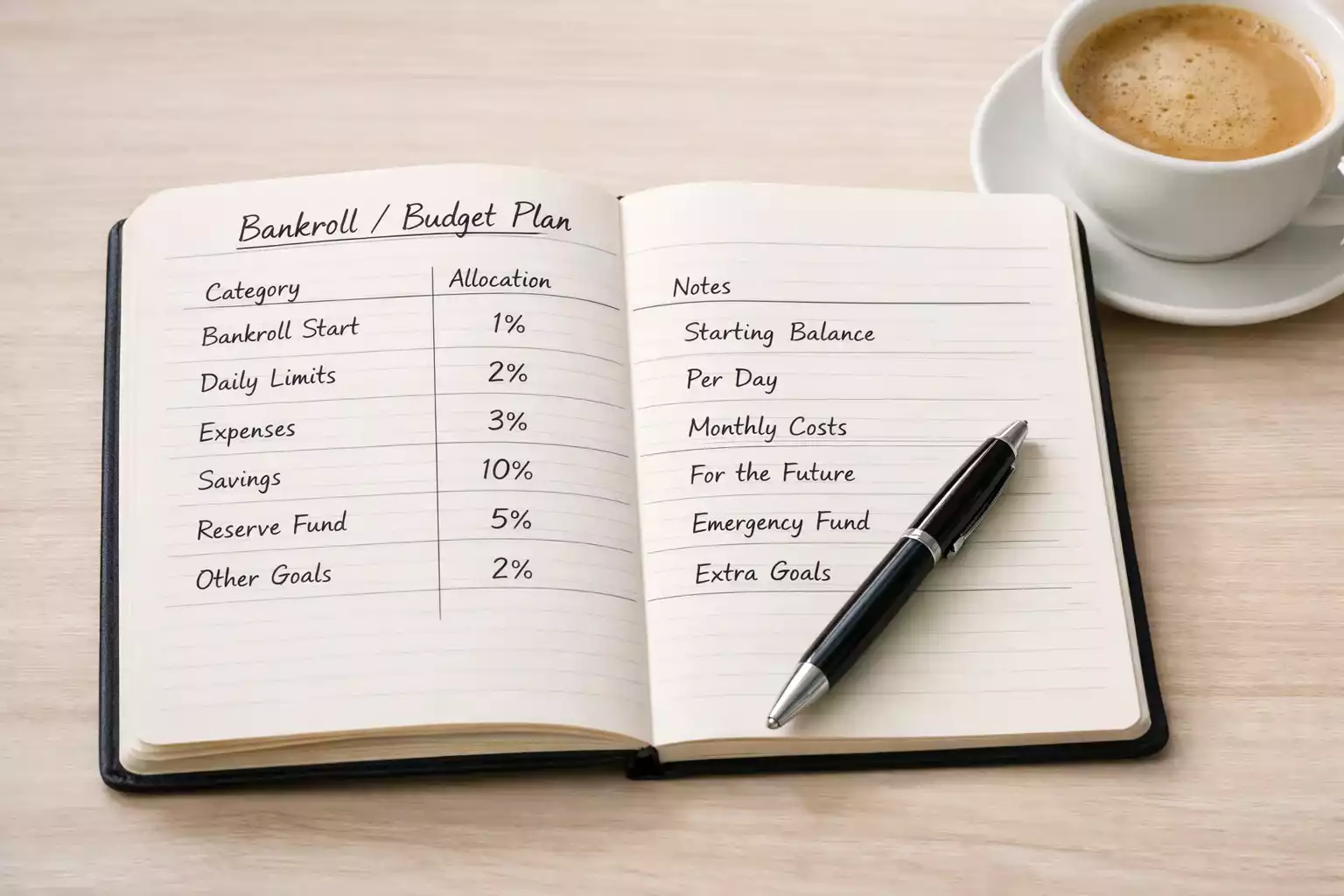 Libreta con anotaciones de presupuesto y planificaci&oacute;n financiera personal