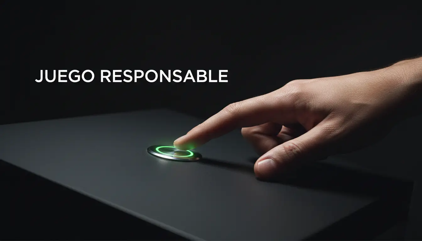 Mano activando un interruptor de seguridad en un panel iluminado, simbolizando el control personal sobre el juego
