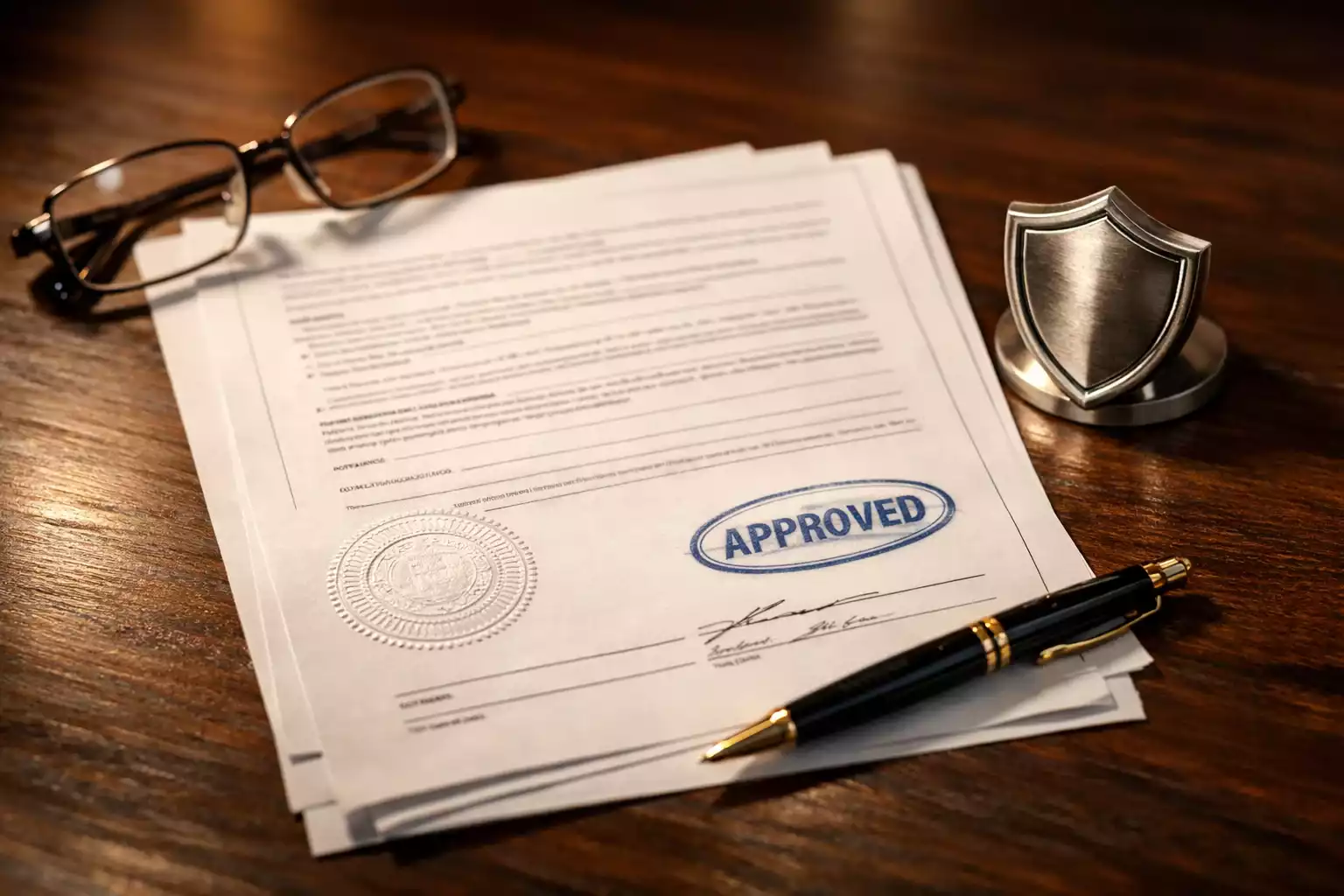 Documento oficial con sello de licencia de juego y s&iacute;mbolo de verificaci&oacute;n