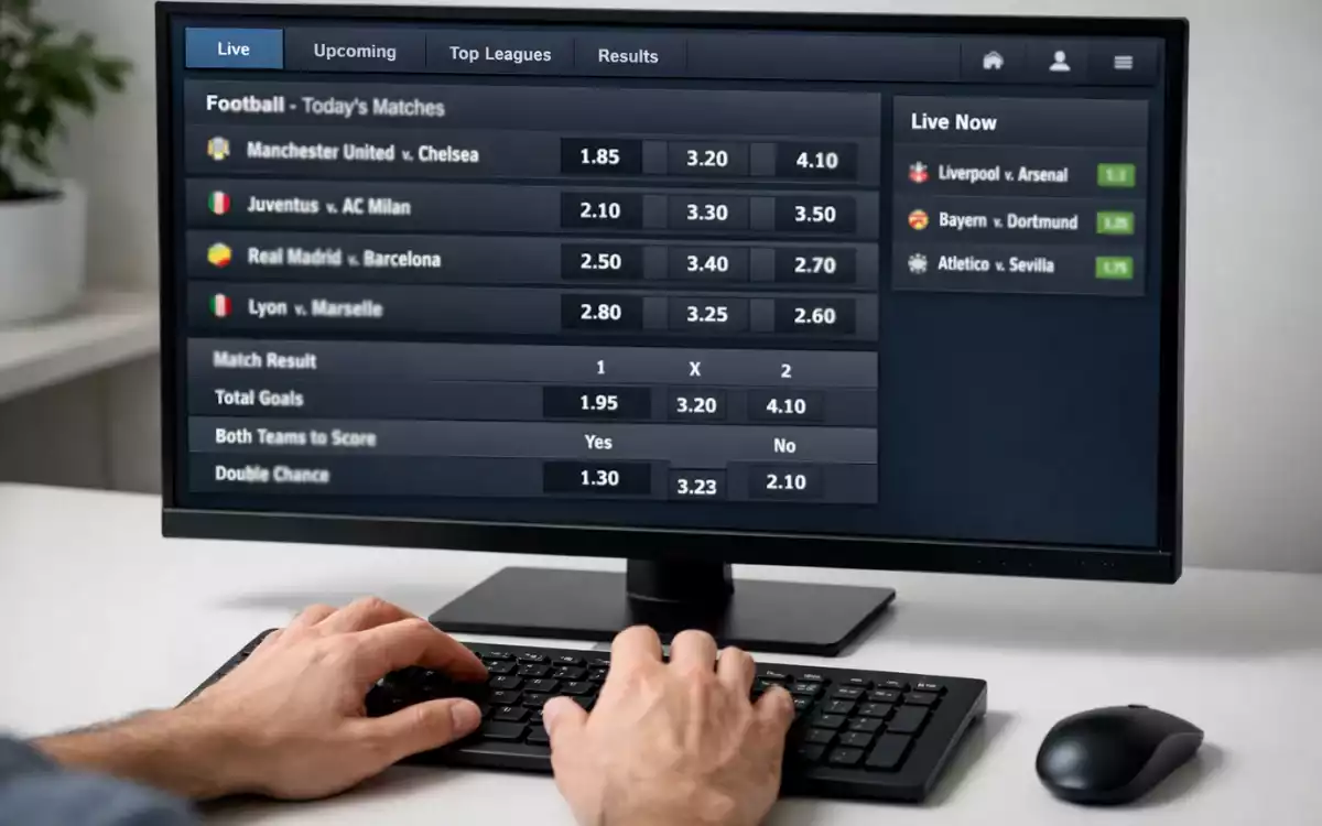 Pantalla mostrando diferentes cuotas y mercados de apuestas deportivas